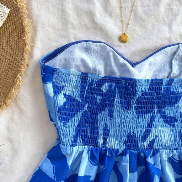 Dreamara Women's Watercolor Silhouette Print Twist Front Backless Romper - Picture 5 of 7